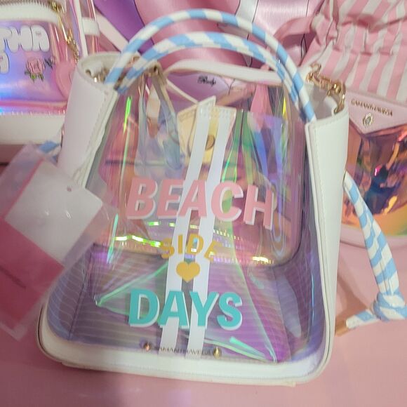 Purse Lot Samantha Vega Japan Holographic Purse Used Y2K Pink Handbag Crossbody - Picture 13 of 16